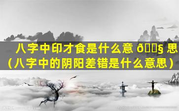 八字中印才食是什么意 🐧 思（八字中的阴阳差错是什么意思）